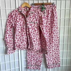 American Eagle Christmas Winter Holidays Floral Reindeer PJ Pajama Set Small